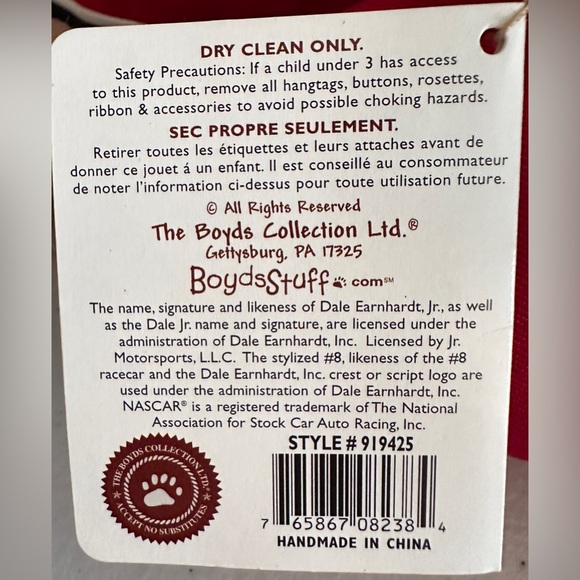 DALE EARNHARDT JR ( 8 ) NASCAR - COLLECTORS BOYDS BEAR - Picture 11 of 12